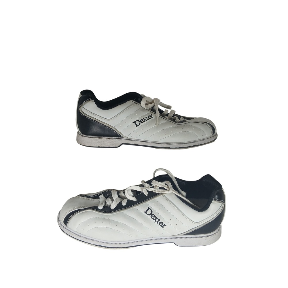 Dexter Groove Bowling Shoes Size 9 M White Black Retro Sporty League B4034-1